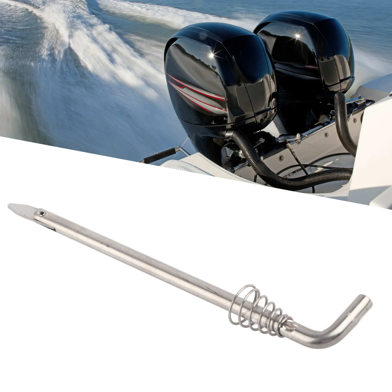 Stainless steel tilt thrust rod (with spring): suitable for multiple brands of 9.8 - 18HP outboard motors.