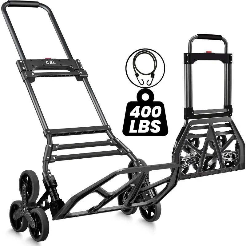 Stair Climber Dolly, 400lb Capacity, Upgraded Tires, Climbs 18cm Stairs, Heavy-Duty Hand Truck & Dolly