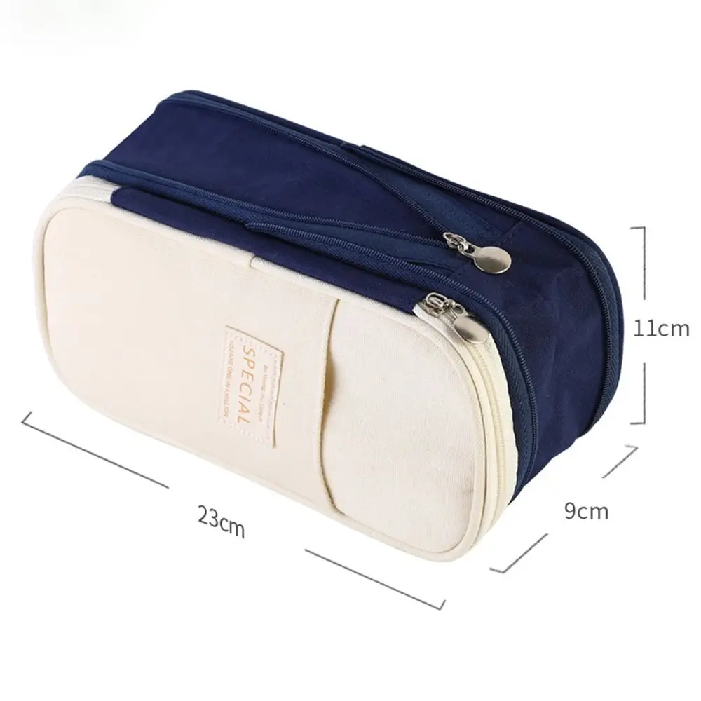 Multi-Layer Pen Storage Bag Large Capacity Korean Style Zipper Pencil Pouch Dustproof Kawaii Macaron Color Pen Case Artist