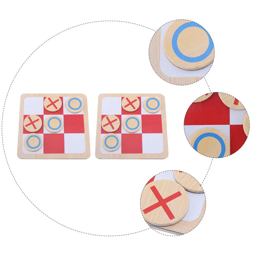

2Sets Russian Basswood Game Smooth Edges Safe Wooden Chess Plaything for Children Concentration Reasoning Family