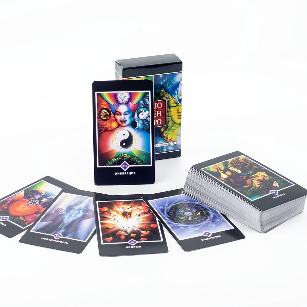 

ОШО ДЗЕН ТАРО OSHO ZEN TARO 79Pcs Русское видение Судьба Гадание Карты Таро Карточные игры FortuneTelling Вечеринка Настольная игра10.3x6CM
