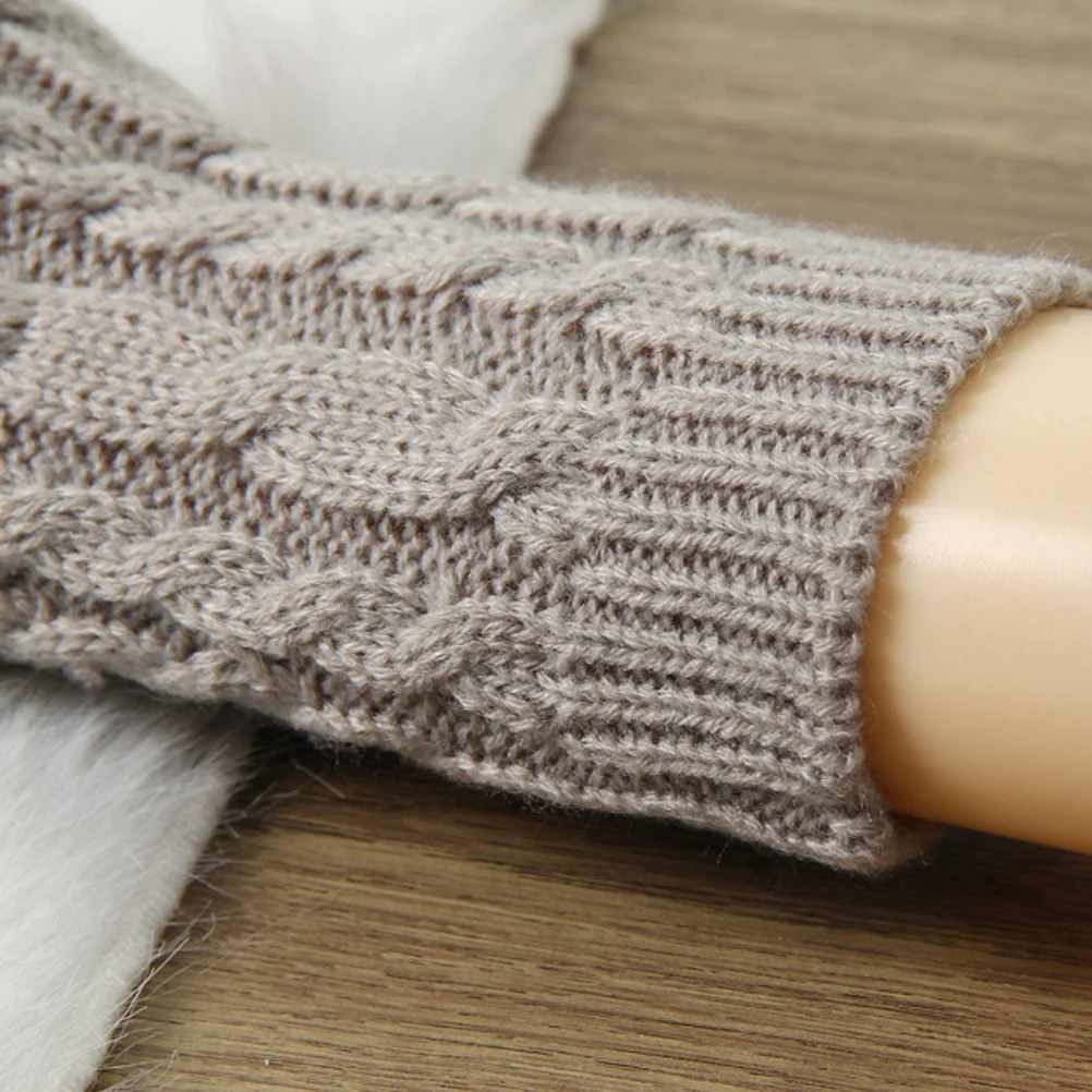 20 سنتيمتر للجنسين الشتاء محبوك أصابع قفازات الذراع كم الإبهام ثقب طويل تدفئة لينة مريحة تنفس قفازات دافئة للرجال