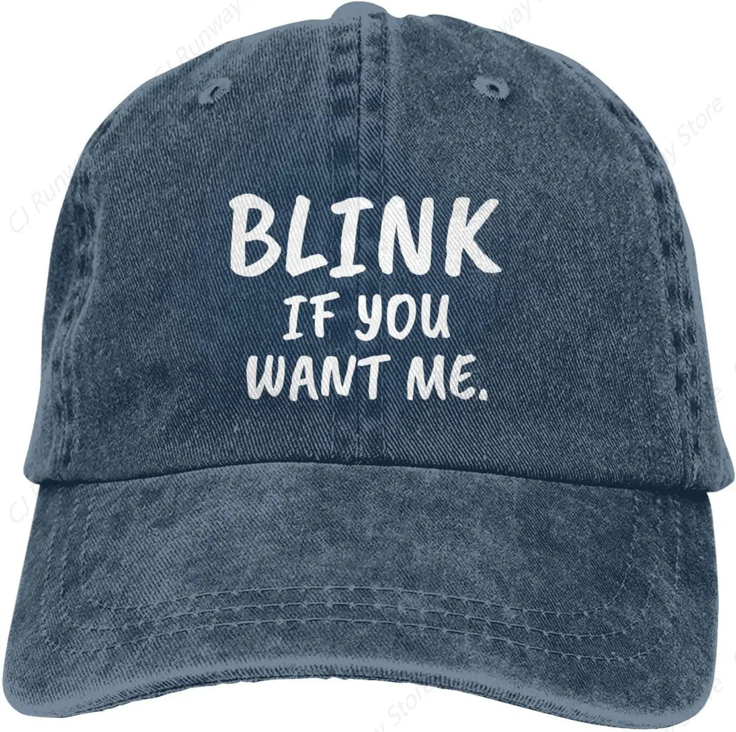 Blink If You Want Me Hat Baseball Cap for Men Women Adjustable Fashion Washed Trucker Hats