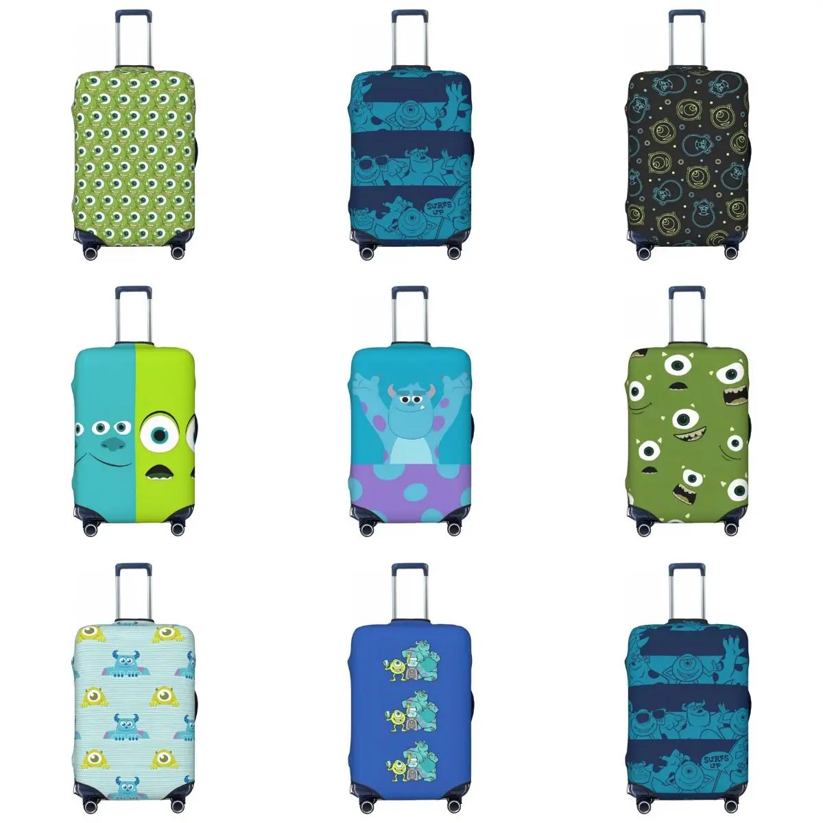 Monsters University James P Sullivan Suitcase Cover Travel Protection Flight Elastic Luggage Case