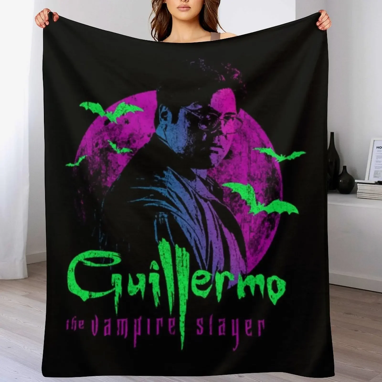 

Guillermo the Vampire Slayer T-Shirt Throw Blanket All Season Soft Lightweight Blanket for Home