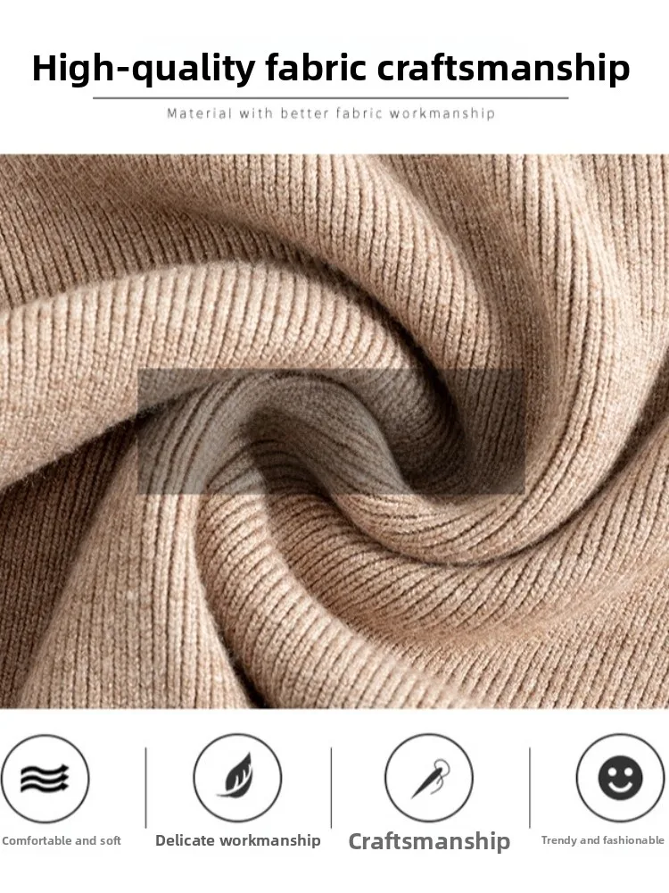 Pantaloni Harlan lavorati a maglia Thiened da donna a vita alta autunno inverno dolce Sle Bell Bot pantaloni casual in fibra di poliestere