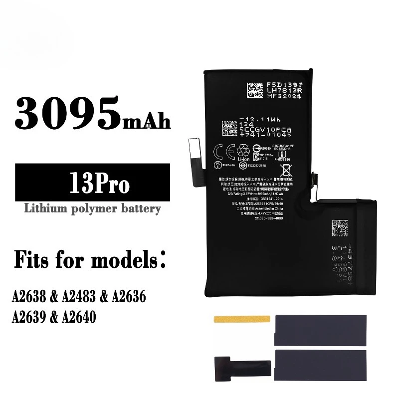 A2638/A2483/A2636 for IPhone 13 Pro Mobile Phone Battery High Quality High Capacity  Replacement Bateria Grade A Cell with Tools