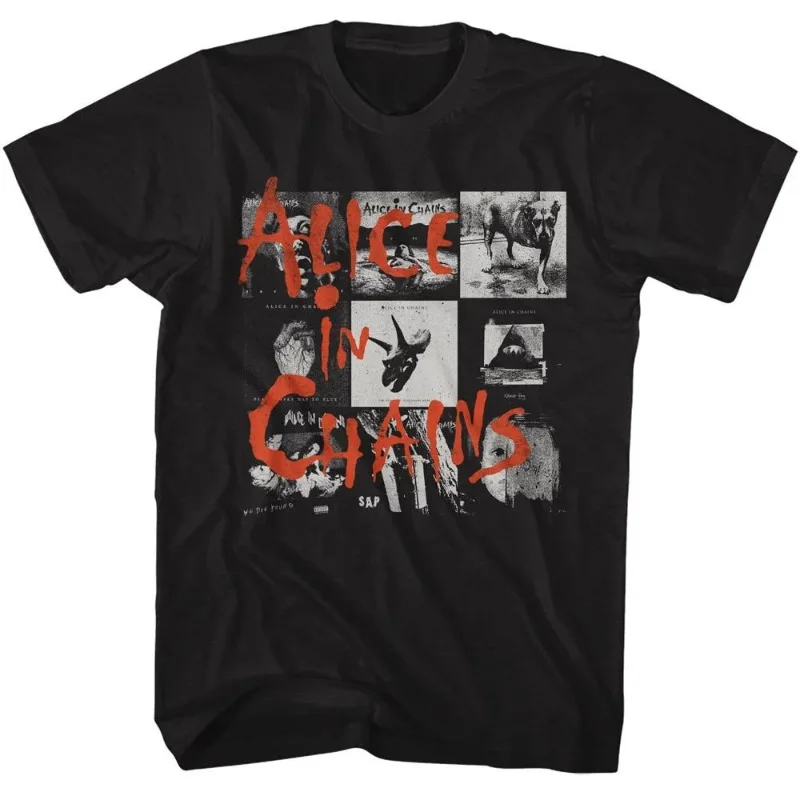 Alice in Chains Multiple Album Cover Black T-shirt Women's T-shirt Summer New Casual Retro Unisex