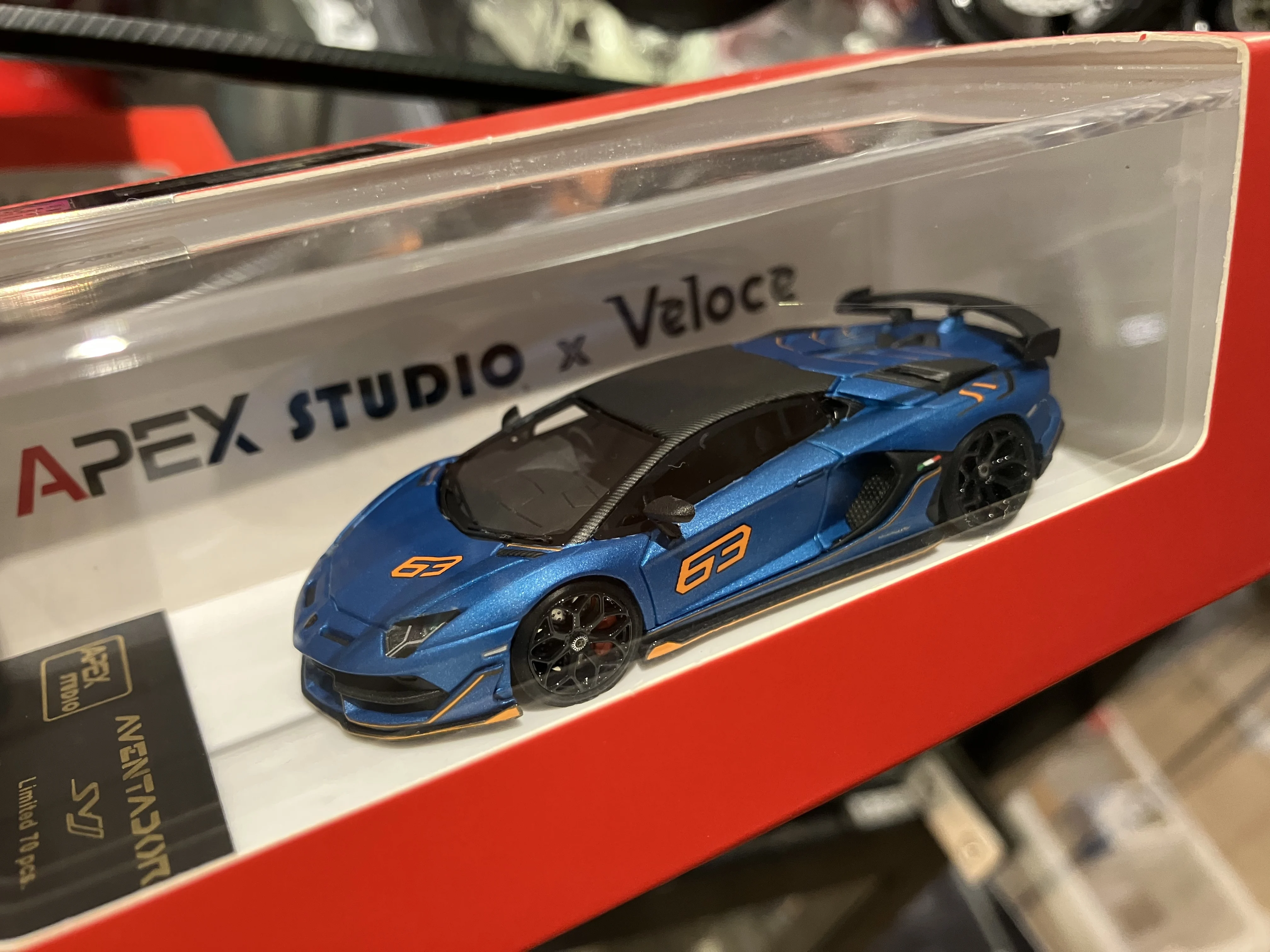 

Veloce x Apex Studio 1:64 Aventador SVJ Super Car Matte Blue Resin Model Car Collection Limited Edition Hobby Toys