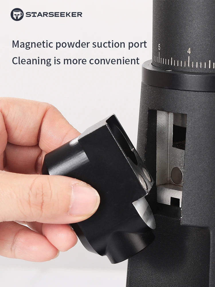 STARSEEKER EDGE Electric Coffee Grinder 48MM Flat Titanium Burr Stepless Fineness Adjustment Removable Magnetic Suction Port