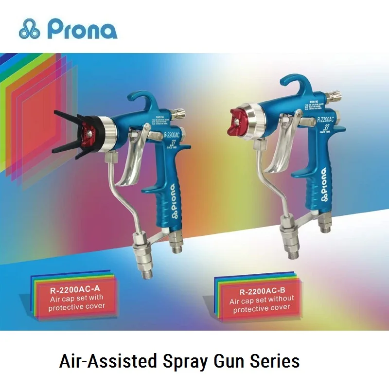 Prona R-2200AC High Pressure Paint Spray Gun R-4700AC Air Mix Manual Pistol 20Mpa 2900psi Fluid Sprayer  200 Bar Max Fluid