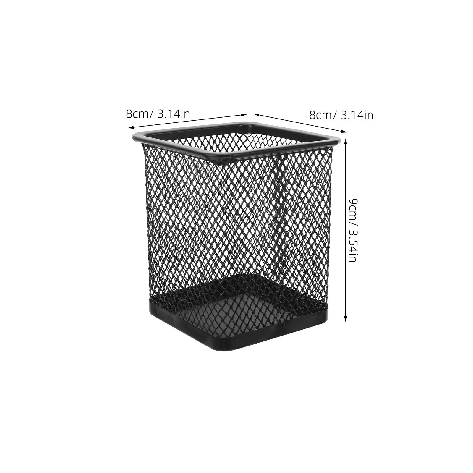 12Pcs Iron Bucket Pen Holder Mesh Hollow Design Metal Desk Organizer for Stationery Makeup Brushes Classroom Office Supplies