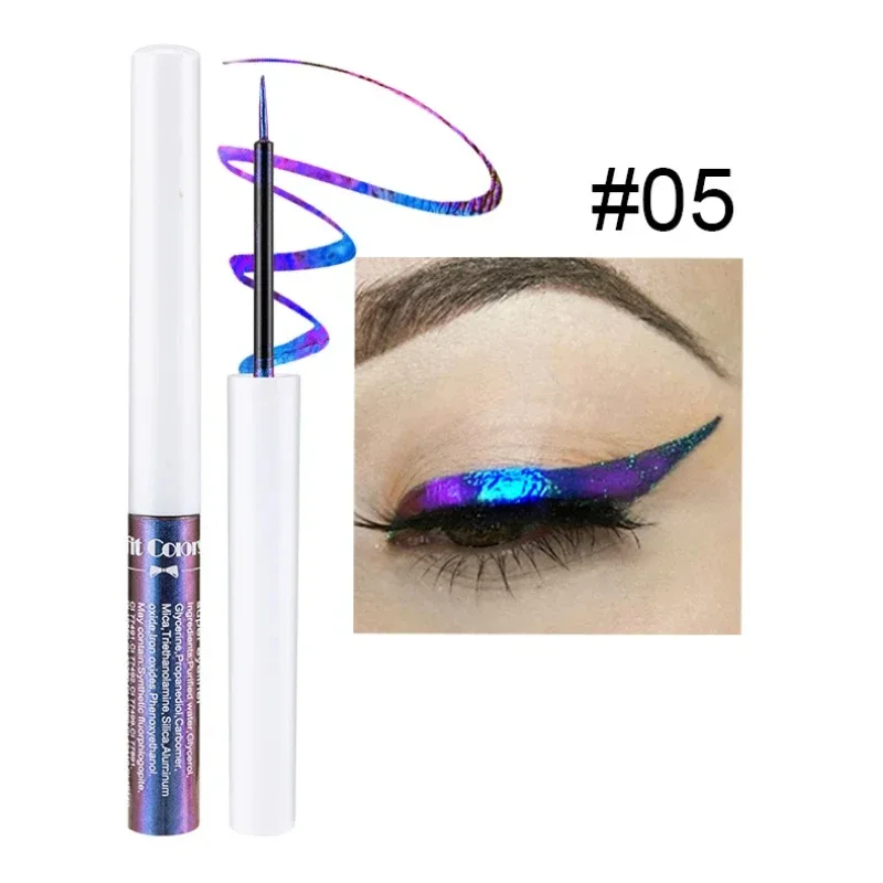 Shiny Metallic Eyeshadow Liner Chameleons Multi Chrome Eyeliner Liquid Pearl Gloss Color Aurora Eyes Make up Glitter Pigment