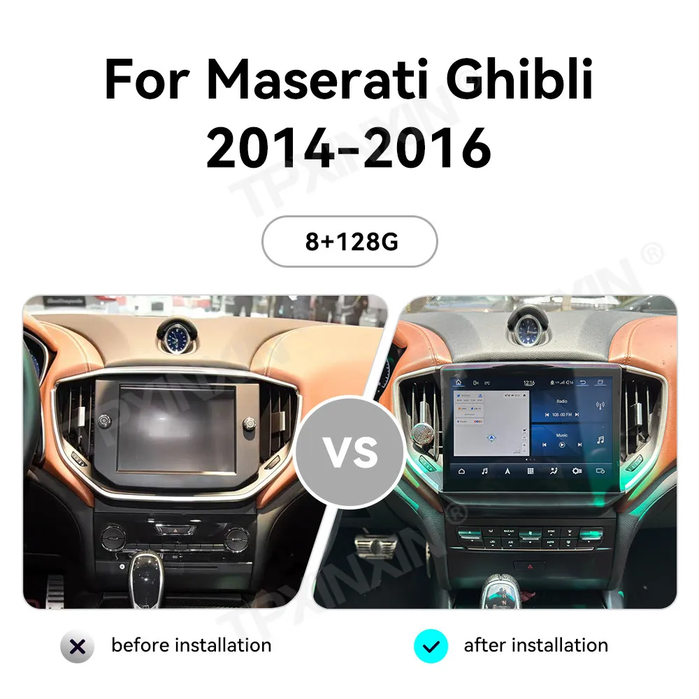 12.3 Inch instrument panel+10.26 inch screen For Maserati Ghibli 2014-2016 Screen Speedometer Odometer Dashboard Display Carplay