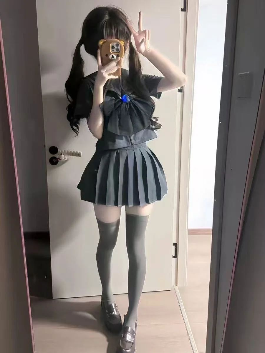 

Оригинальный комплект из двух предметов орторезного школьного orm, милая юбка для девочек, наряд JK, клетчатая юбка, повседневная осенняя одежда для женщин