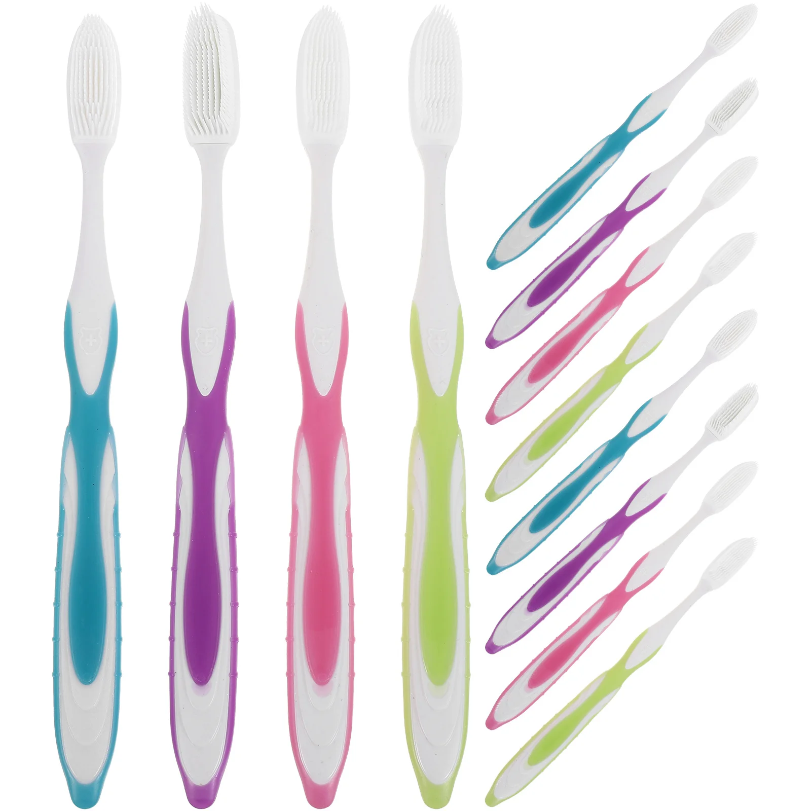 12 قطعة فرشاة أسنان بشعيرات نانو ناعمة للغاية دليل رأس كبير للثة الحساسة فرشاة أسنان ناعمة محمولة للمنزل والسفر #1