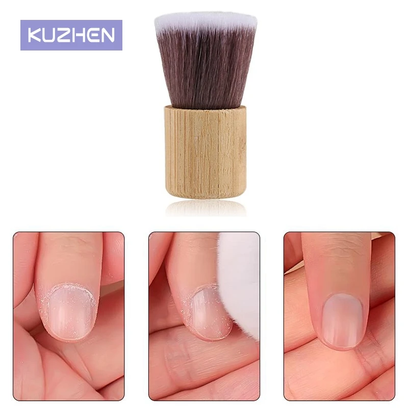 Bamboo Nail Brushes Soft Remove Dust Foot Dead Skin Grinding Scrubbing Tools Nail Art Accessories Cleaning Brush Manicure Tool