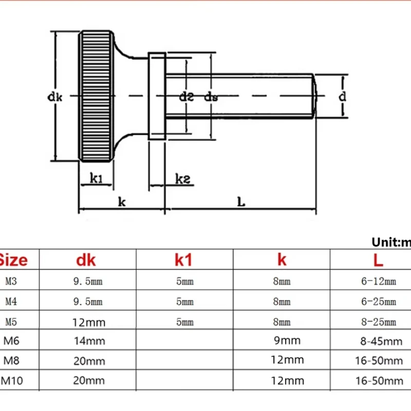 M3 M4 M5 M6 M8 M10 Brass Steps High Head Knurled Hand Screw Double Layer Computer Case Bolts Pure Copper