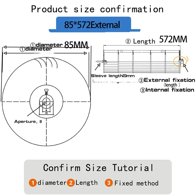 Hanging air conditioner rotor air conditioner blade room rotor through flow fan blade fan blade85*572out