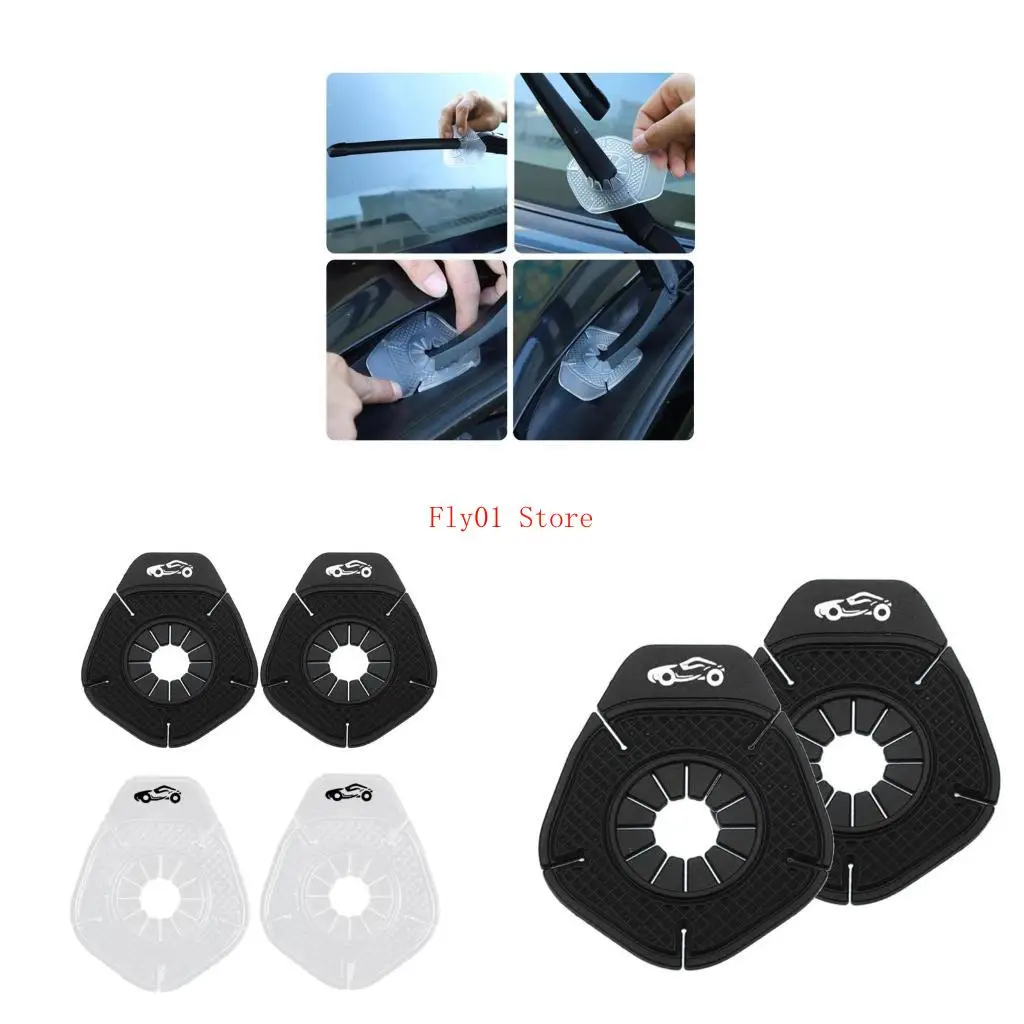 

2Pcs Car Wiper Arm Bottom Hole Protective Covers Windshield Wiper Cover Pad Dust Cover Debris Leaves Dustproof Sleeve