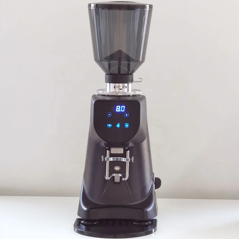 

Коммерческая кофемолка 64 мм, плоские напильники 35 унций, кофейные зерна, 12 регулируемых режимов помола, 420 Вт, 1360 об/мин, Черная