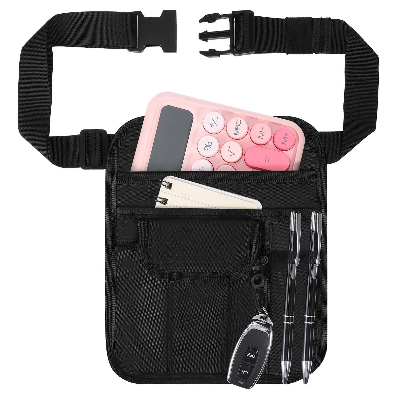 مريلة مطعم قابلة للتعديل، مريلة خصر متعددة الجيوب مع مشبك لملابس العمل لتنظيف النادل والبستاني