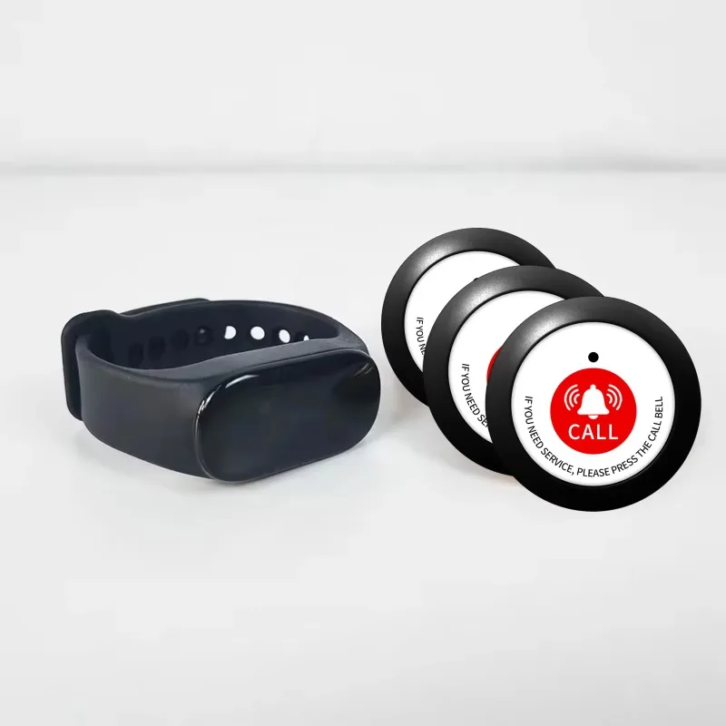 Waterproof Wireless Waiter Call System Restaurants Paging System with Remote Used As Wrist Watch Pager for Hotels