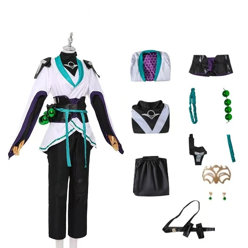 

Valorant Sage Anime Cosplay Costumes Full Set White Teal Outfit For Women Game Character Comic Con Halloween Party Outfit