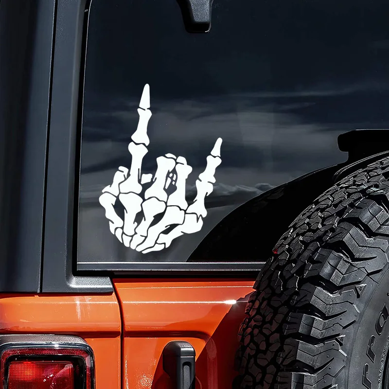 ملصقات سيارة على شكل جمجمة مقاس 13 × 18 سم شارات فينيل لمصدات النوافذ والجيتار ولوح التزلج - تصميم سيارات منفعل #2