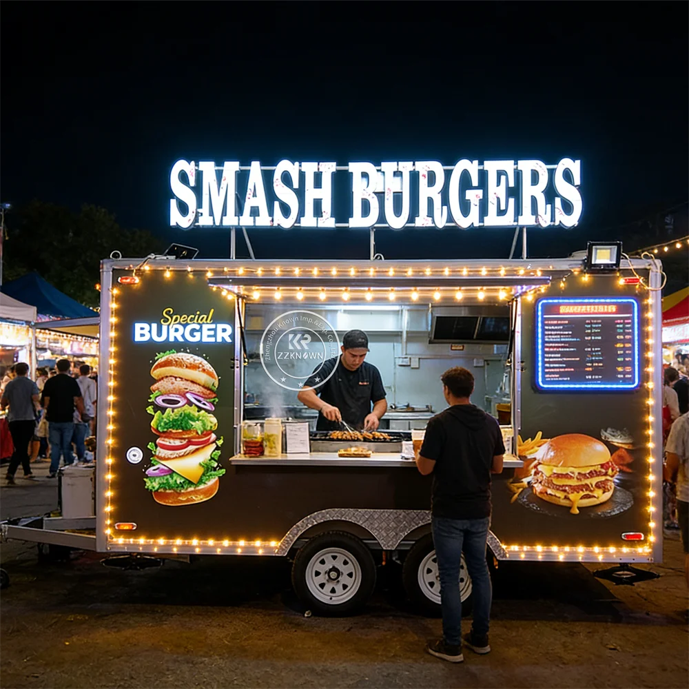 

Outdoor Shawarma Portable Food Trailers With Kitchen Custom Pizza Fast Food Truck Coffee Truck Portable Fast Food Truck