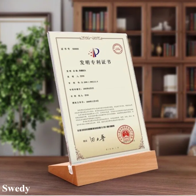 A6 100x150mm L Shape Table Signboard Acrylic Sign Holder Display Stand Flyer Poster Frame Menu Paper Price Label Holder Stand