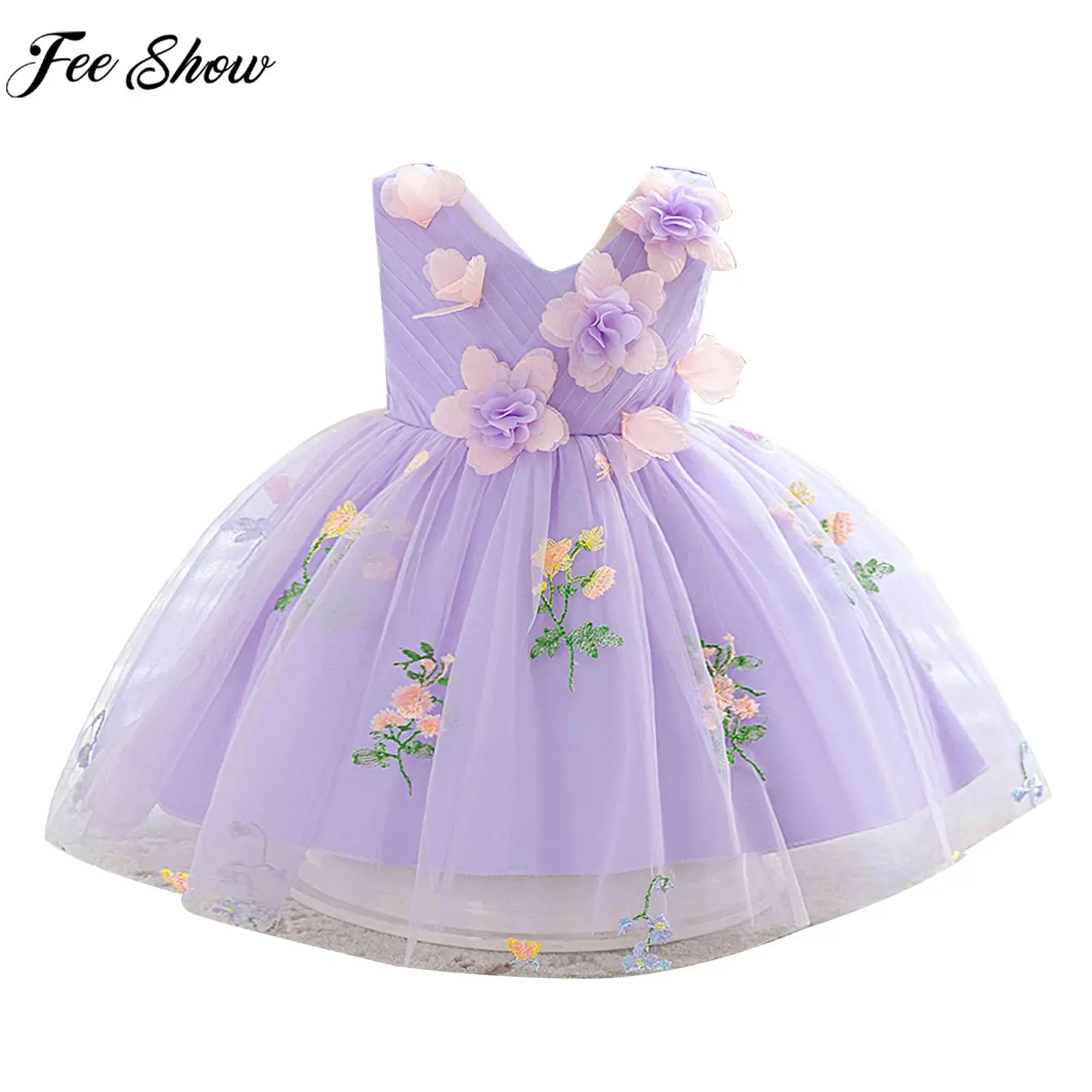 

Infant Girls Sleeveless Tulle Tutu Sweet Elegant Princess Dress Christmas Wedding Birthday Party Banquet Prom Formal Ball Gown