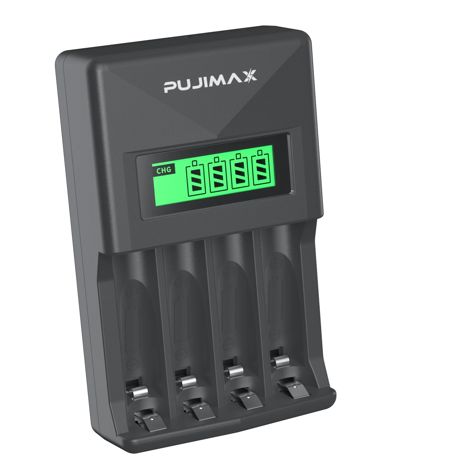 PUJIAMX AA/AAA เครื่องชาร์จแบตเตอรี่แบบชาร์จไฟได้จอแสดงผล LCD อะแดปเตอร์แบบพกพาสาย USB TypeC แบตเตอรี่อินเทอร์เฟซเครื่องมือชาร์จเร็ว