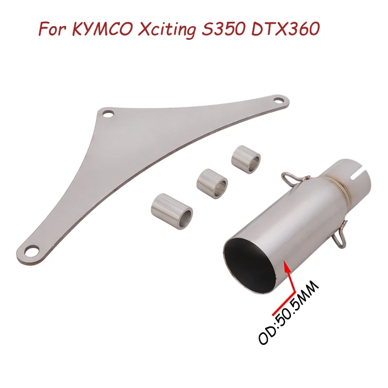 Motorcycle Exhaust 51mm Middle Link Pipe Modify Escape Moto Bike For Kymco XcitingS350 S350 XcitingS250 S250 DTX360 DT X360