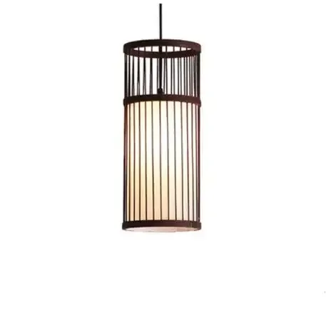 Chinese LED Bamboo Pendant Lights Modern Art Wood For Hotel Dining Room Home Indoor Decor Wicker Hanging Lamp E27