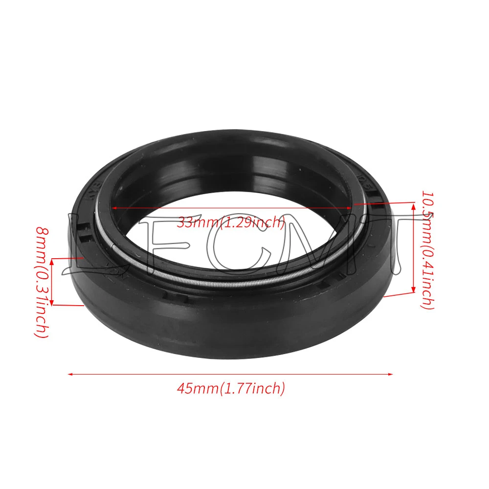 33x45x8/10.5 Front Fork Oil Seal & Dust Cover Fit for Yamaha XV125 XV 250 XVS250 Virago V-Star Route 66 YP250 MAJESTY 1988-2015