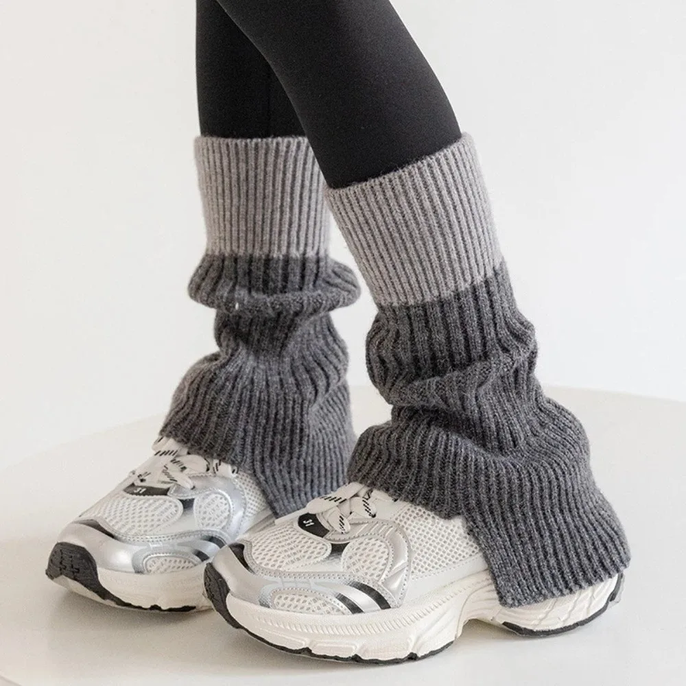 

Fashion Harajuku Children's Leg Warmers Japanese Style Color Blocking Lolita Knitted Socks Kawaii Sweet Long Socks Girls