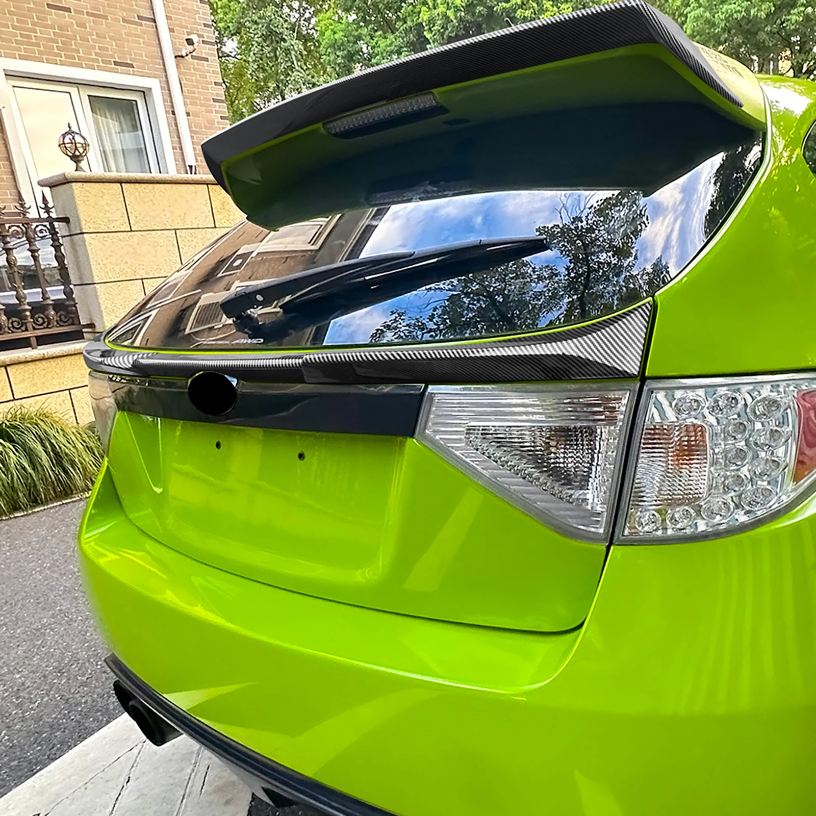 الجذع الخلفي الأوسط المفسد الجناح الشفاه الذيل الباب الخلفي مركز الفاصل لسوبارو امبريزا GRB WRX STI هاتشباك 2008-2014 #6