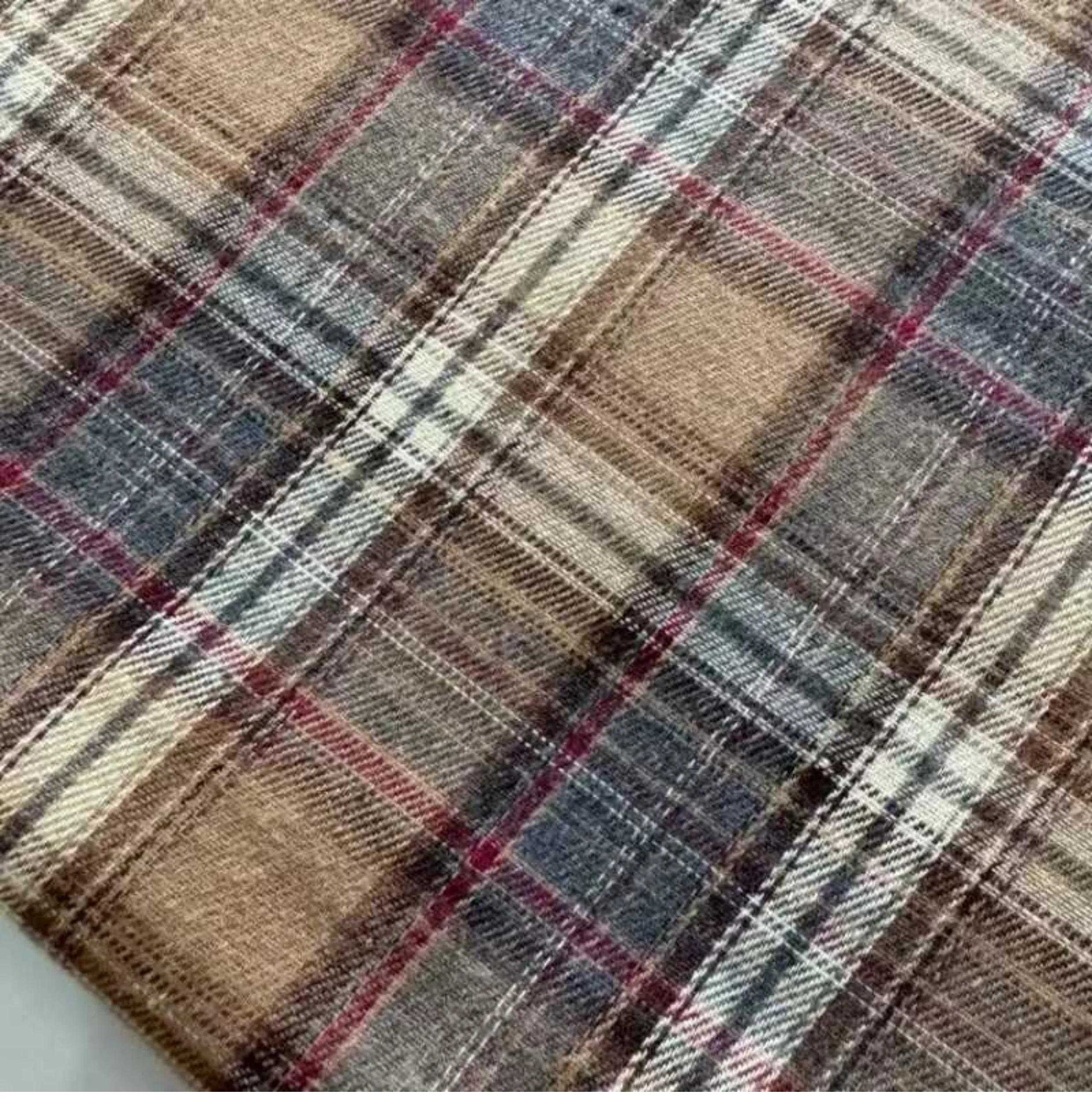 High Quality Brushed Plaid Fabric By The Meter for Shirts Clothing DIY Sewing Plain Polyester Cotton Textile Soft Skin-friendly