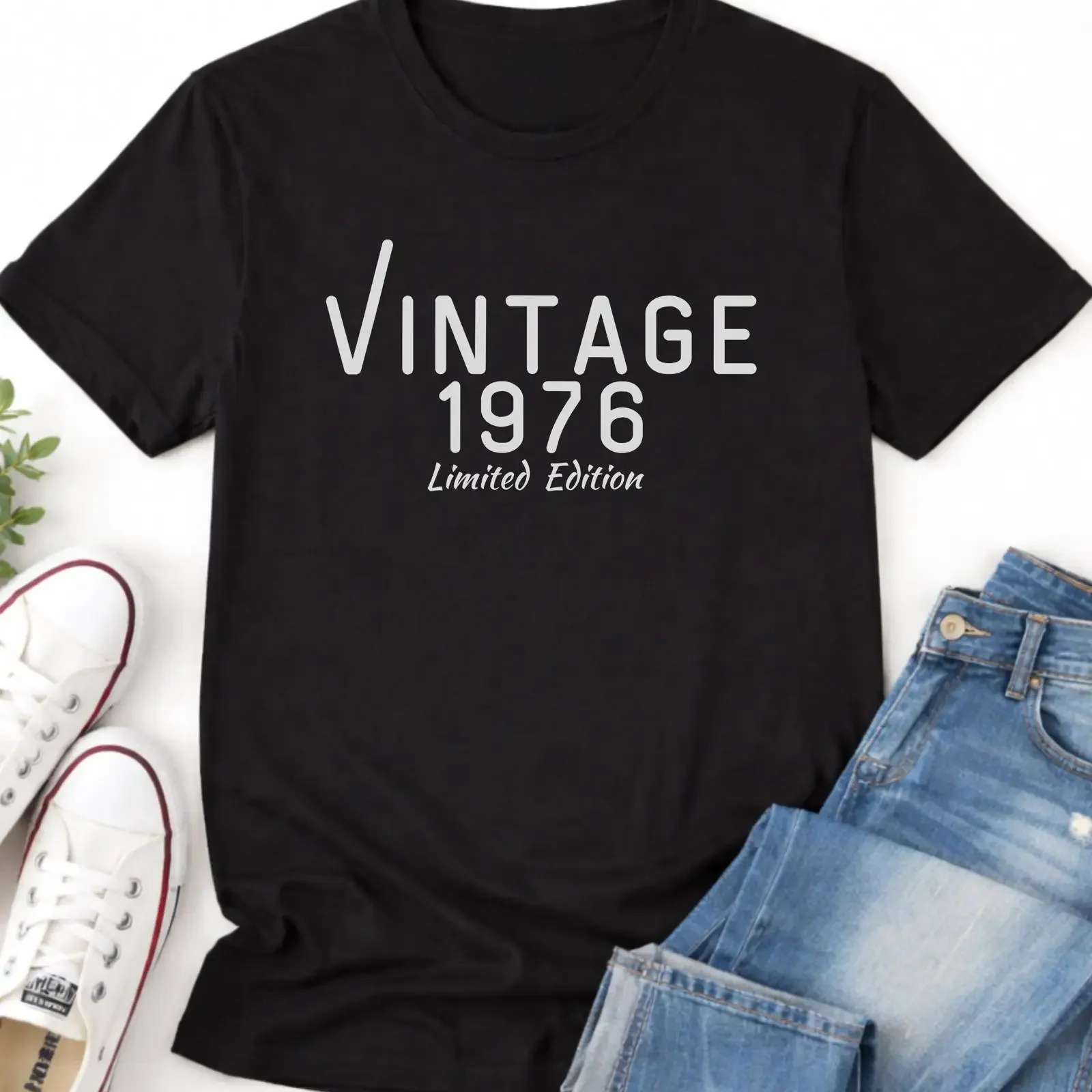 Vintage 1976 Limited Edition T shirt Milestone Birthday Personalized Keepsake for Him Her Husband Dad Wife Mom vintage Washed