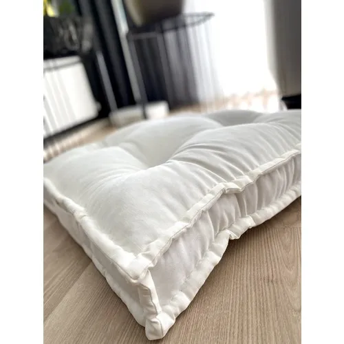 Cotton Shop Raw White Biscuit Floor Cushion-Pallet Cushion