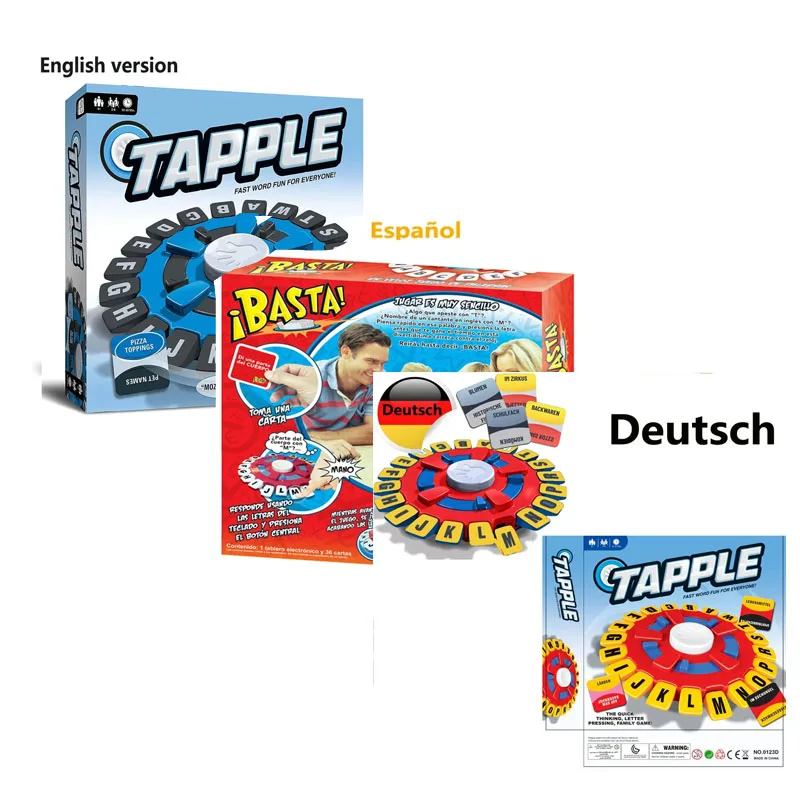 2024 New English and Spanish tapple Crazy Alphabet Game Fast-paced family board game Puzzle toy Christmas