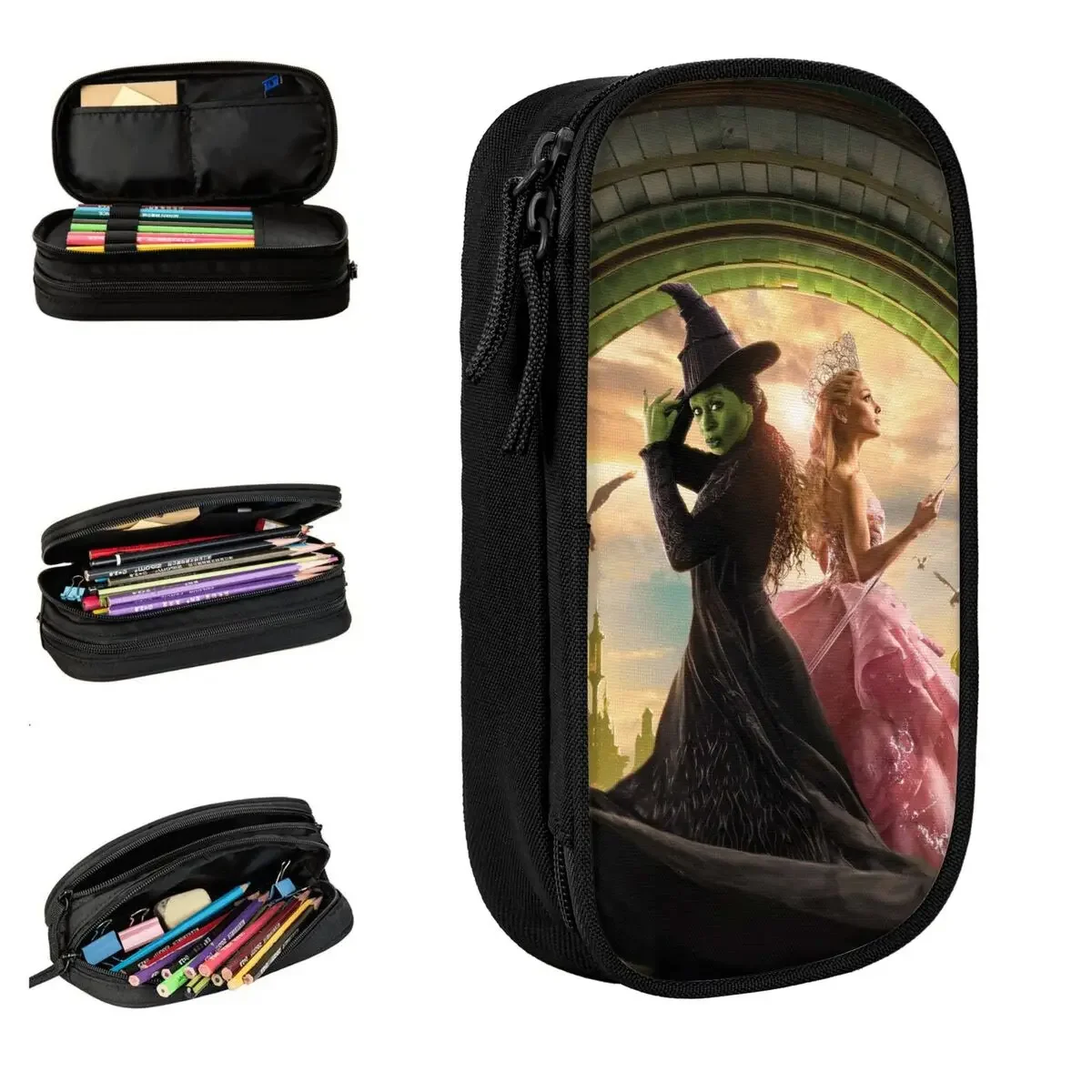 Wicked Elphaba And Glinda Pencil Cases Pencil Box Pen for Girls Boys Large Storage Bag Office Gifts Accessories