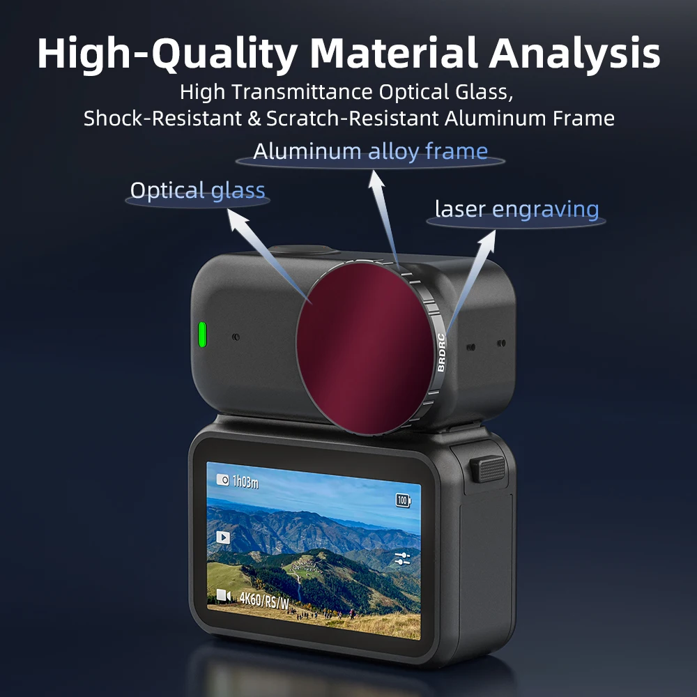 BRDRC Filtro UV/CPL/ND para cámara DJI Osmo Nano Thumb, vidrio óptico HD, revestimiento de doble capa, para accesorios DJI Osmo Nano