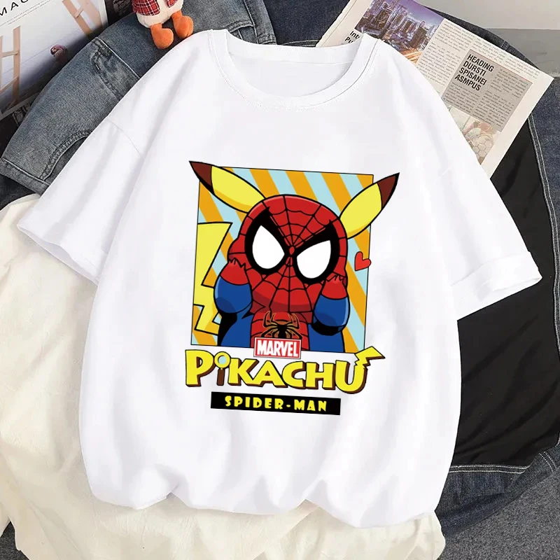 Funny Cartoon Cosplay Marvel Heroes Printed Tshirt Disney Tees Fashion Female O-neck T-shirt Streetwear Short Sleeve T Shirts