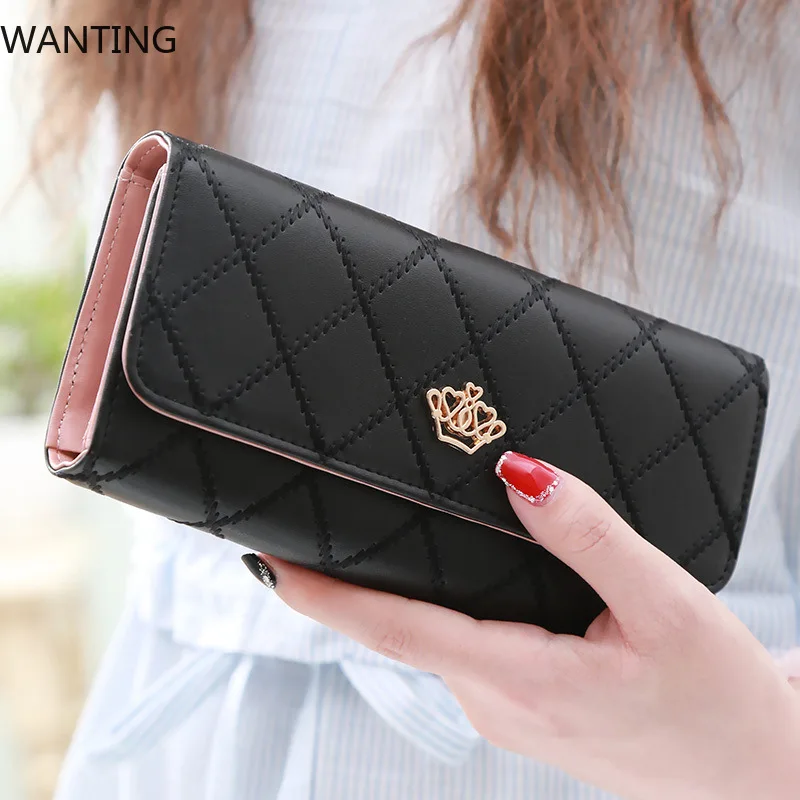 

New Women's Wallet Fashion PU Leather Large Capacity Long Wallets Credit Card Holder Phone Coin Storage Girl's Handbag