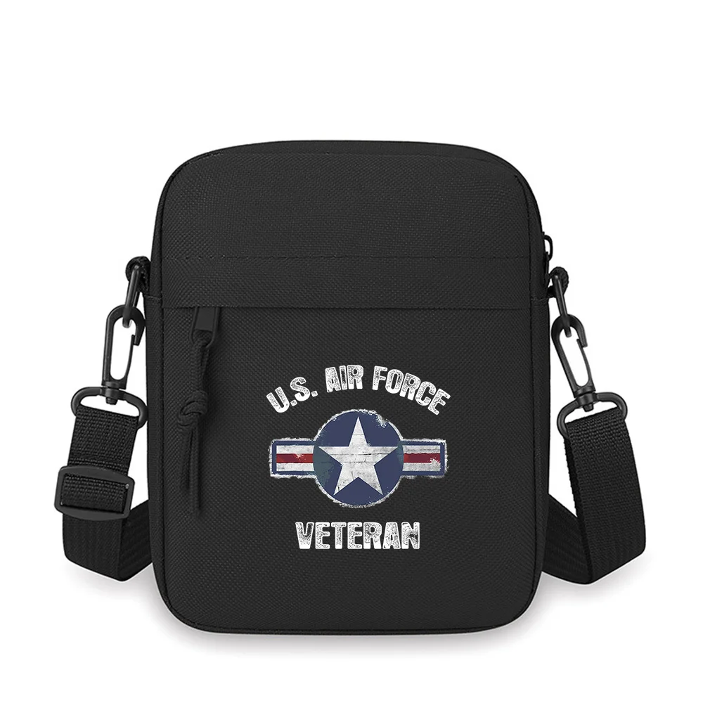 

Air Force Veteran Emblem Star Stripes Men Crossbody Bag Single Shoulder Women Cartoon Anime Film Printing Design Unisex