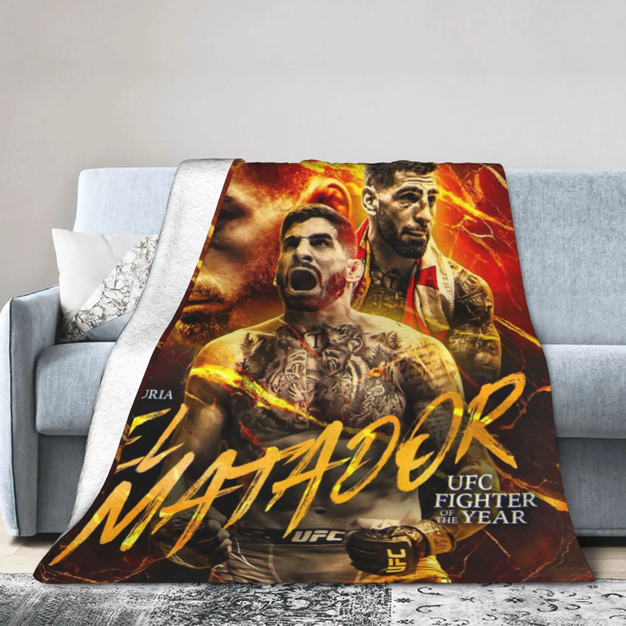 Ilia Topuria Wrestling Wrestler Blanket Lightweight Thin Fleece Cute Present  Throw Blankets Rug Piece