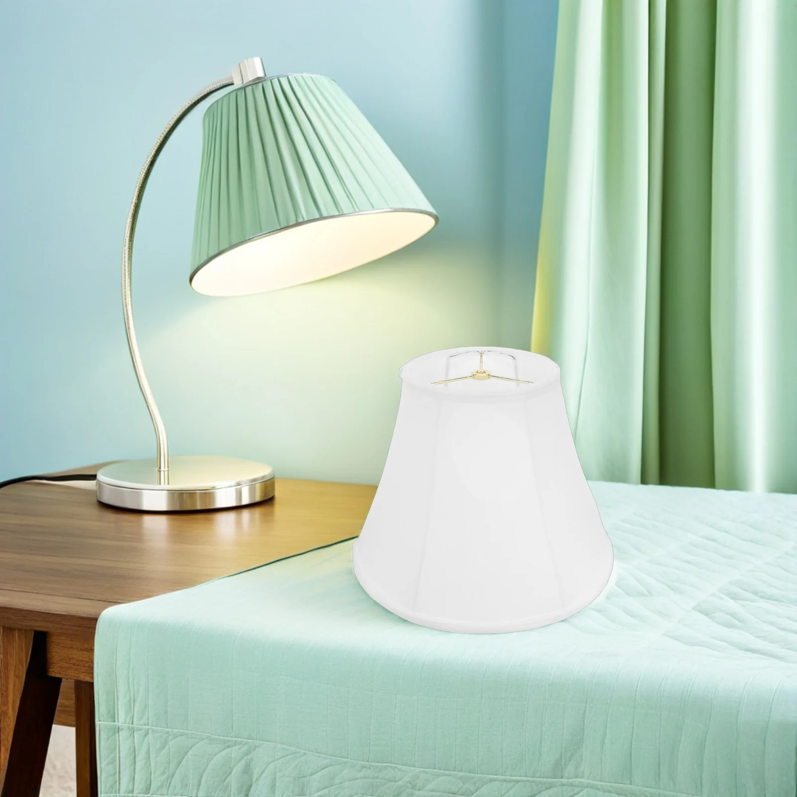 

American Foldable Lamp " Tops X 13" Bottom X 9.4" Spider Mount Elegant Tapered Bell Design For Table Floor Desk