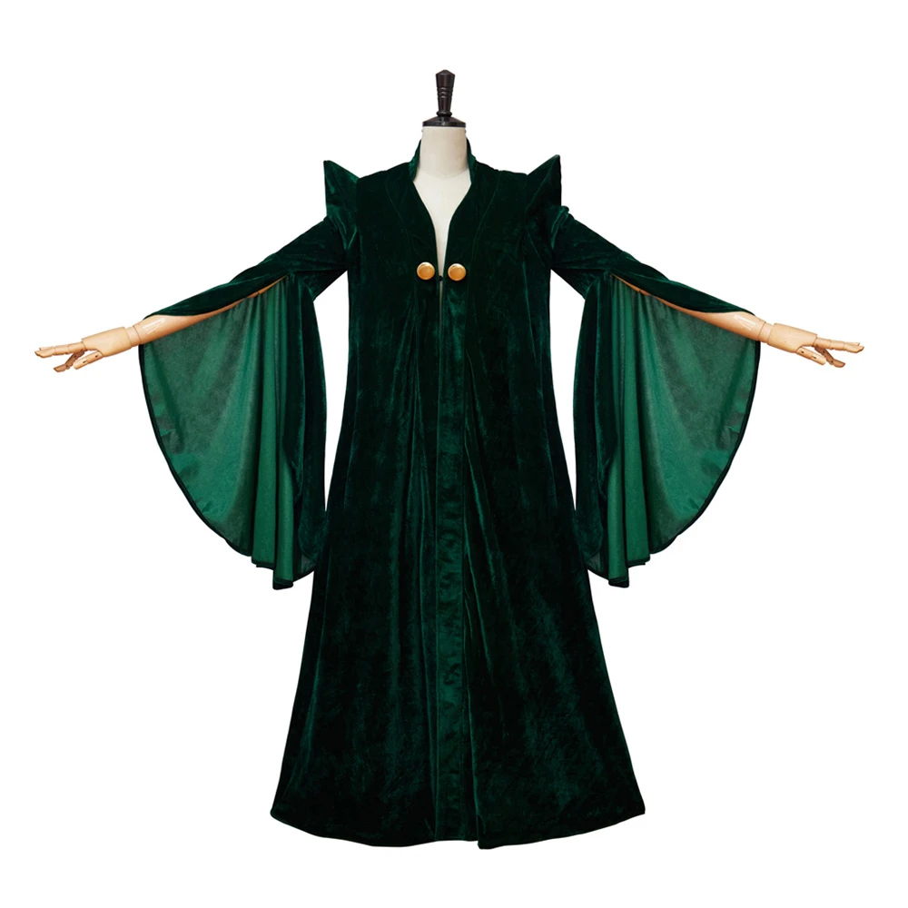 

Movie Series Female Professor Cosplay Costume Green Velvet Robe Cape Dress Halloween Carnival Party Masquerade Outfits